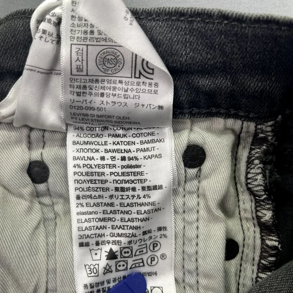Levi's Premium‎ 511 Slim Fit Jeans Stretch Gray/Black Men's Tag Size 29x30 Fade
